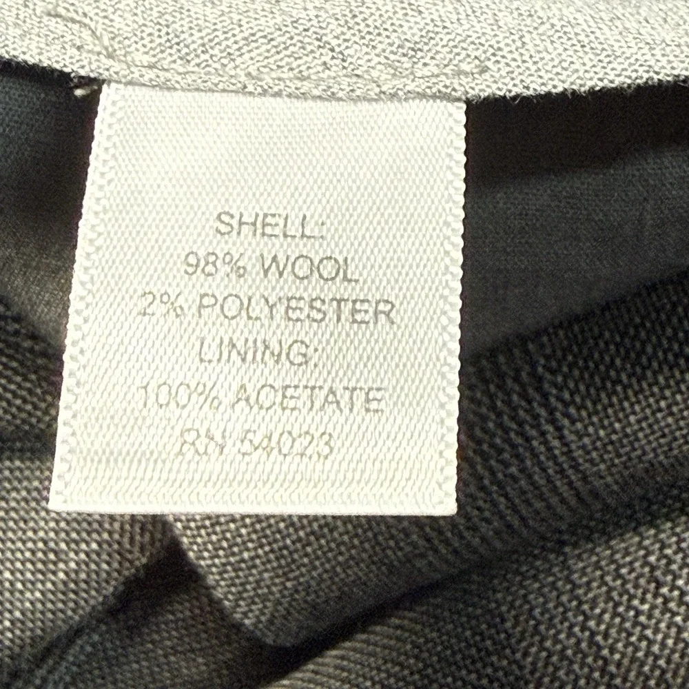 Banana Republic Men's Gray Wool Dress Pants w/ Subtle Plaid Design 34/34